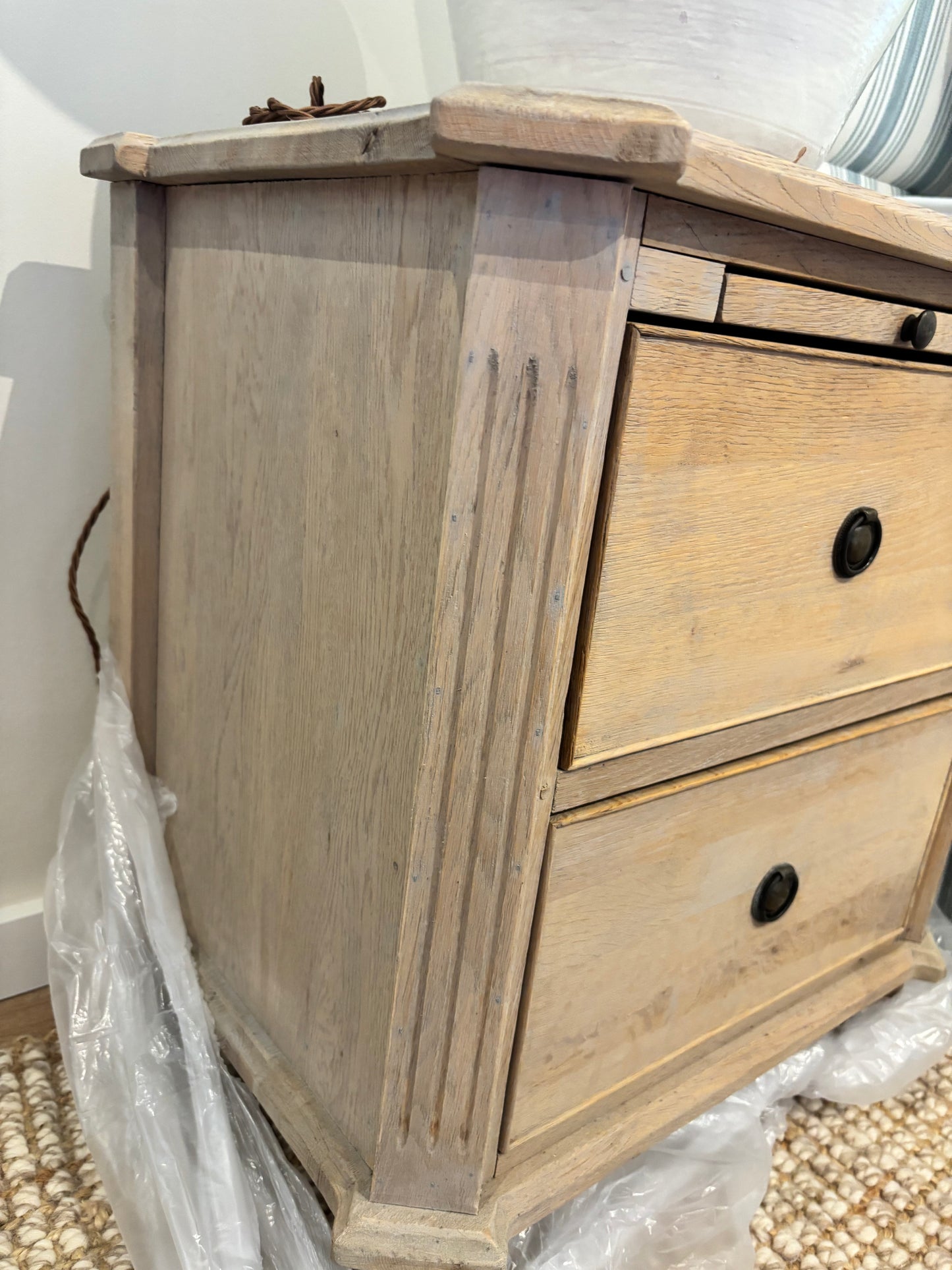 Pair Limed Oak Bedside Tables