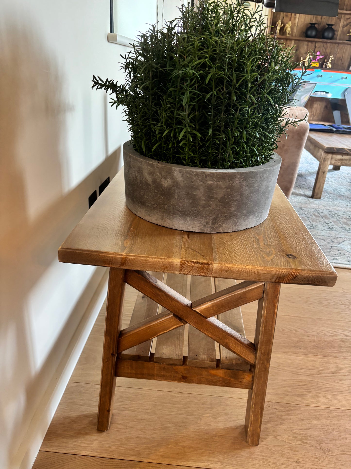 Antiques and More Wooden Table With Crossed sides