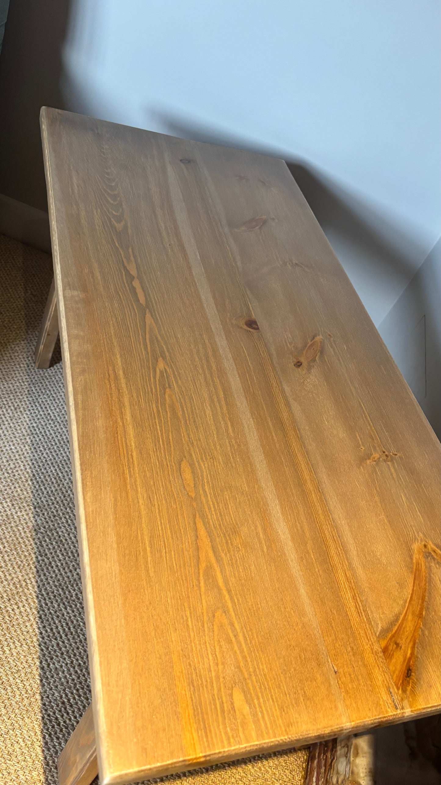 Antiques and More Oak Wooden Table with cross side
