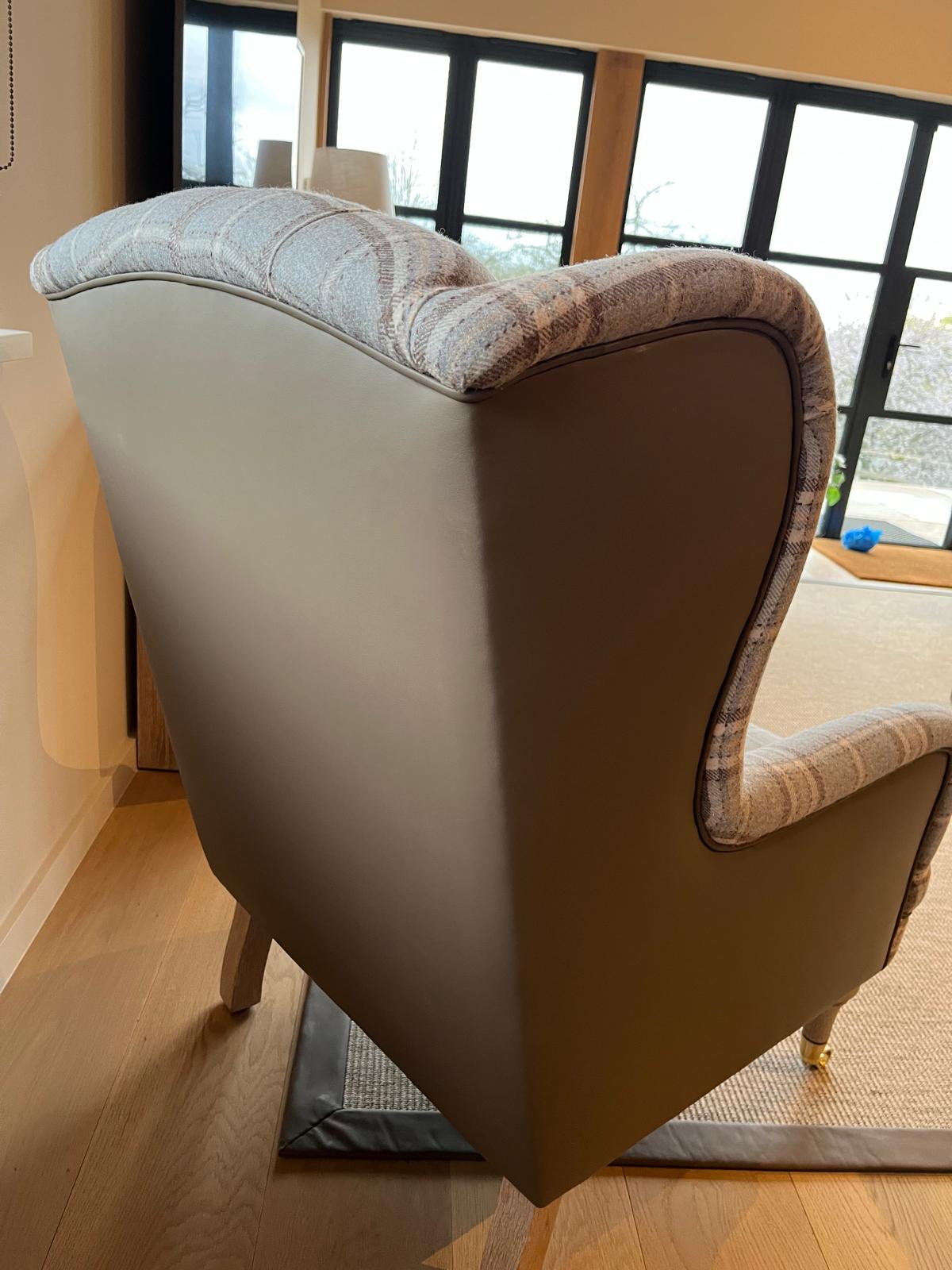 Chelsea Upholstery Tartan Upholstered and Leather Armchair