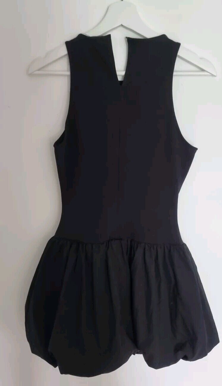 BNWT Mango Women's Black Ruffle Mini Dress Size 8