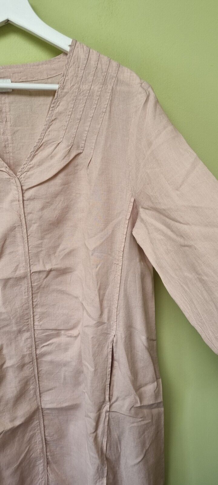 Poetry London Women's 100% Linen Long Pink Dress Size UK 16