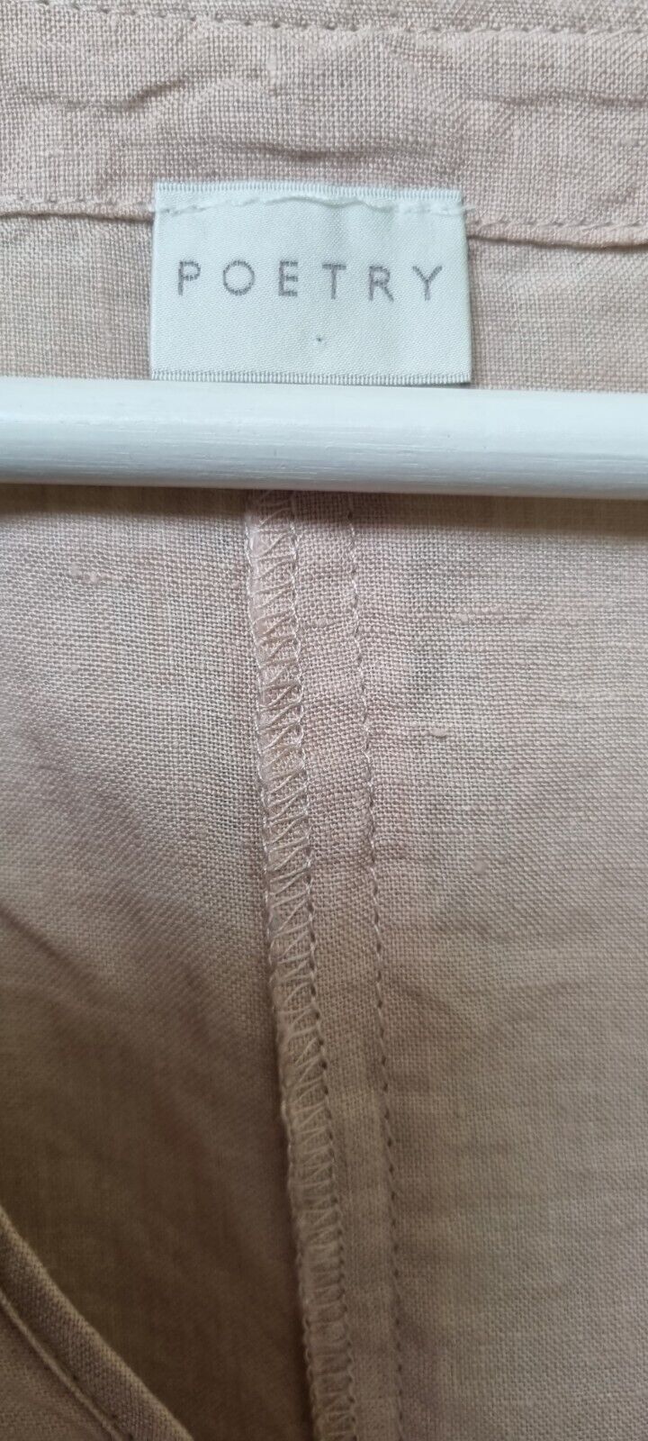 Poetry London Women's 100% Linen Long Pink Dress Size UK 16