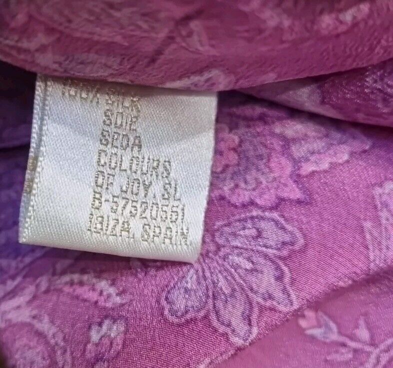 Aurobelle Exclusive Ibiza Women's Pink/ Purple Silk Kaftan, Tunic Dress Size 42