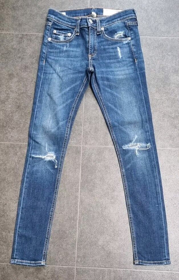 Rag&Bone Women's Blue Cropped, Distressed Jeans Size 23