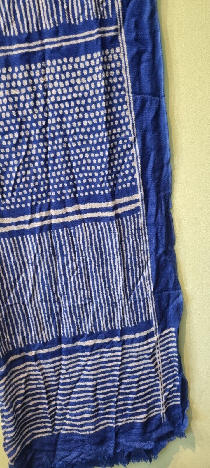 Janavi Made In India Cashmere Women's Blue Scarf With Logo Carry Bag