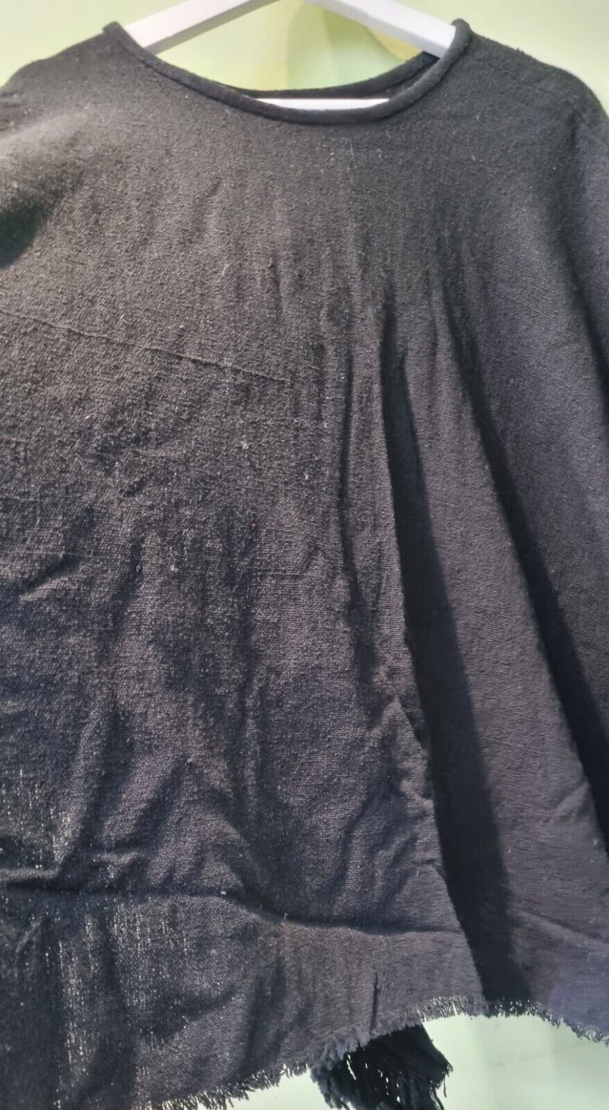 Isabel Marant Women's Black 100% Silk Tassled Poncho Size Small