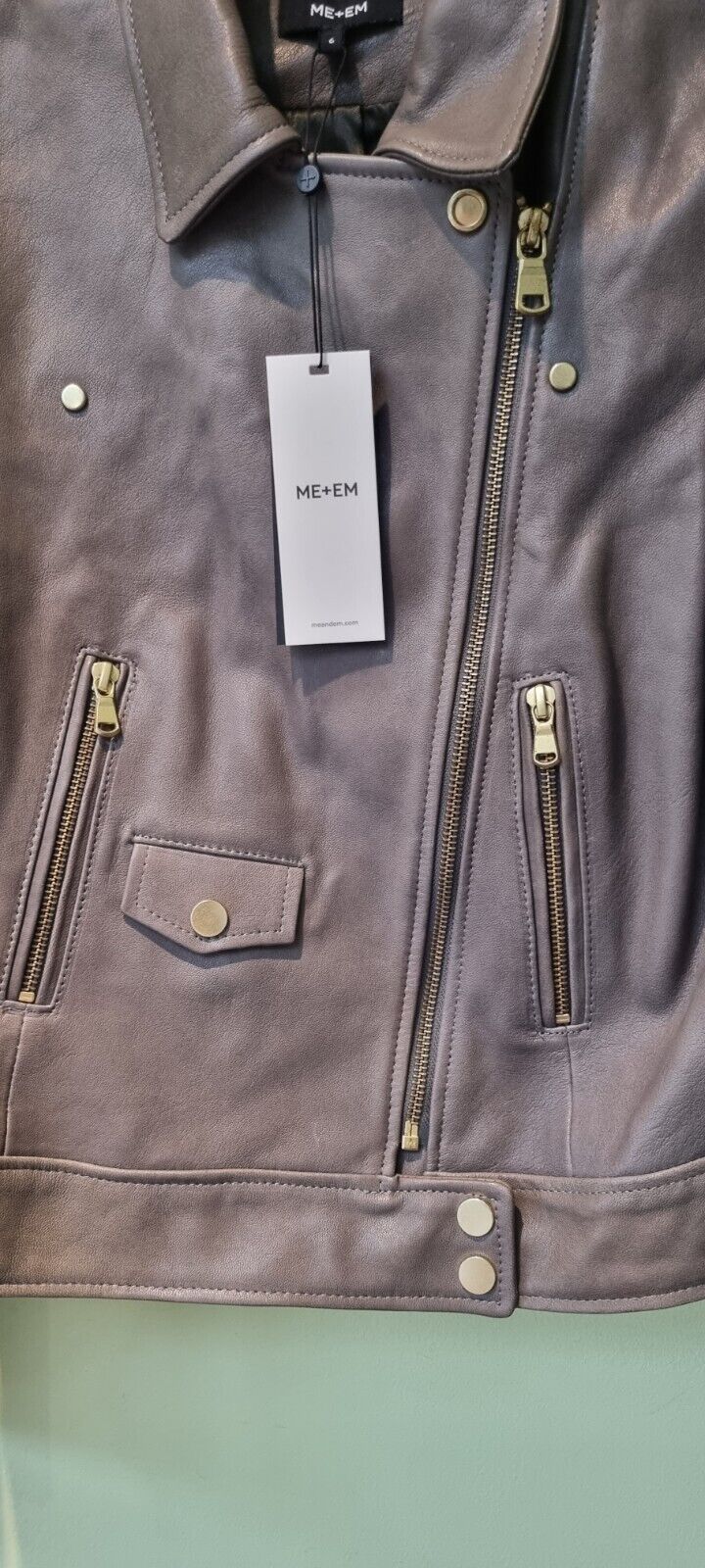 Reduced: Gorgeous BNWT Designer ME+EM Women's Lambs Leather Jacket Size 6