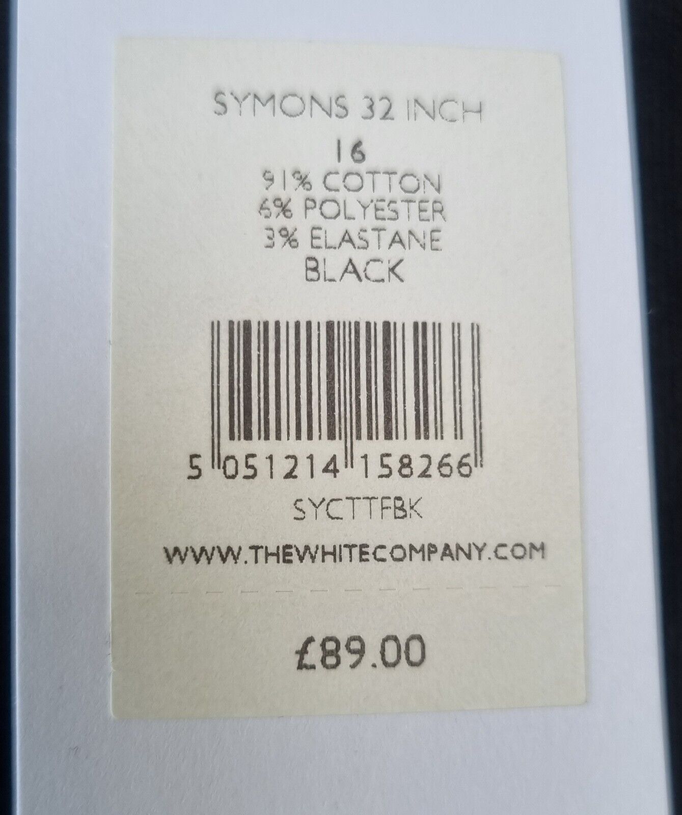 BNWT White Label, White Co. Women's Black Mid Rise Skinny Jeans Size 34/32