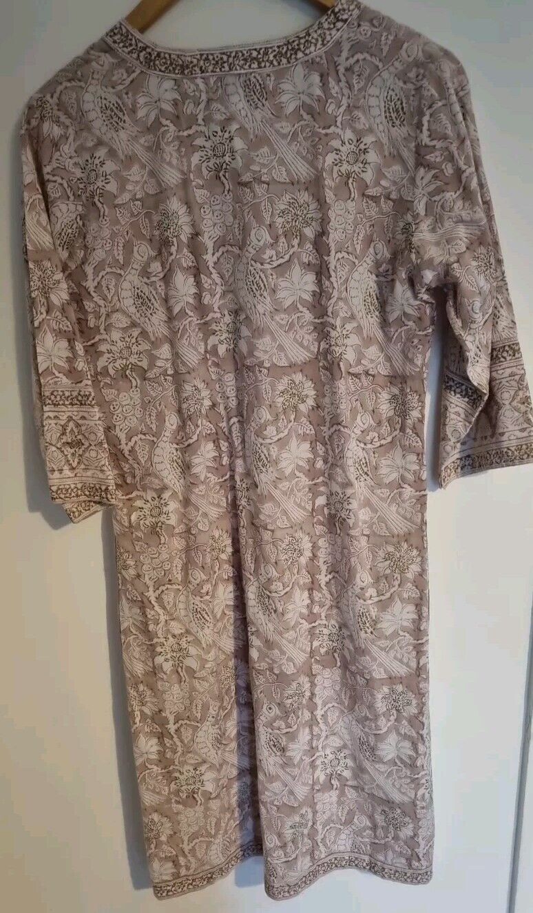 Anokhi Women's 100% Cotton Tunic Kaftan Beach Top Made In India Size Medium