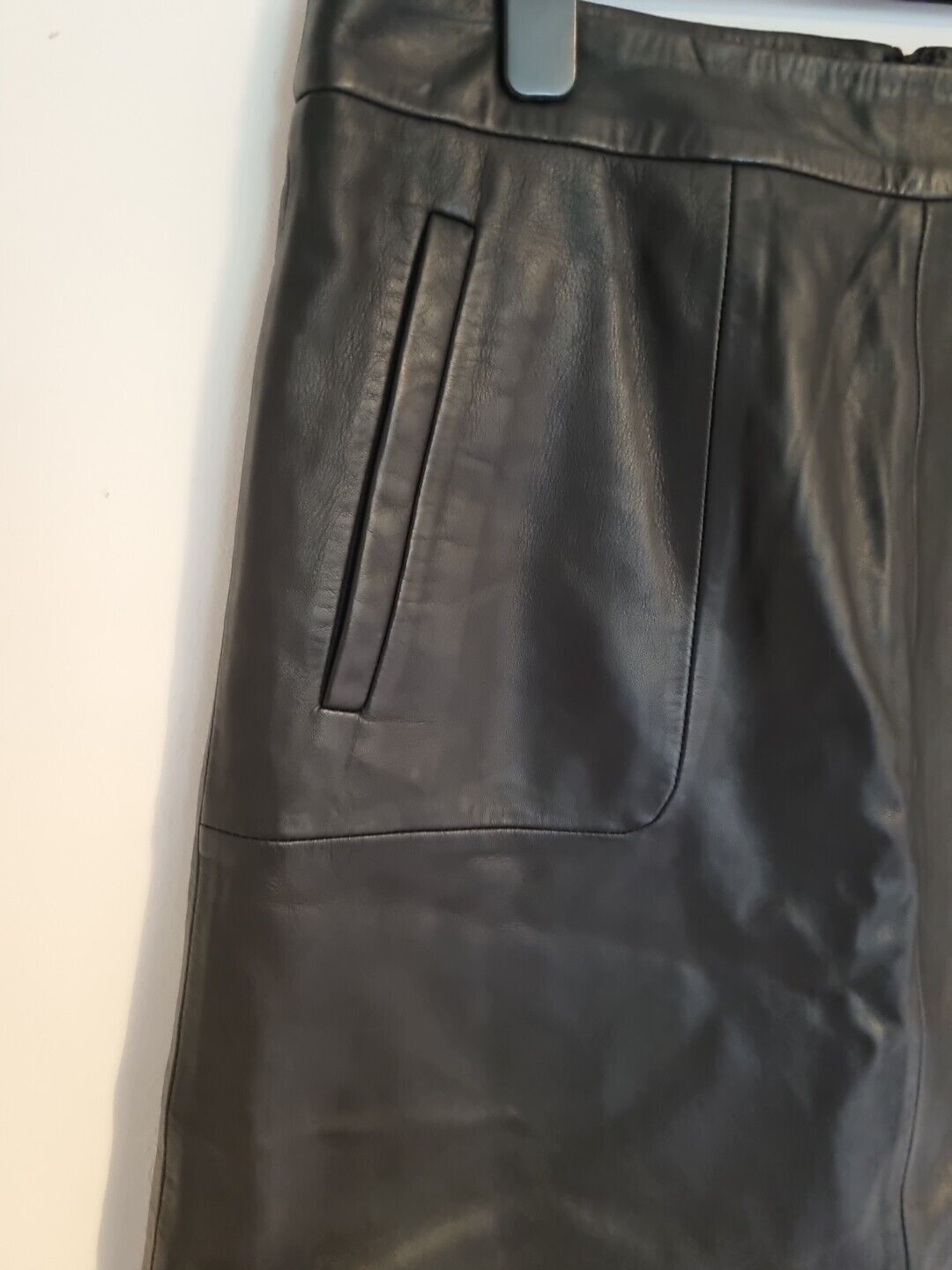 White Label By The White Company Women's Black Leather Lined Skirt Size 12