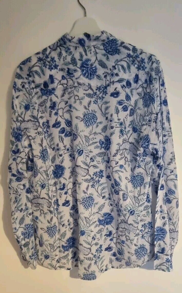 Mr Portobello Mens Unisex Naples Block Print Cotton Shirt Size L