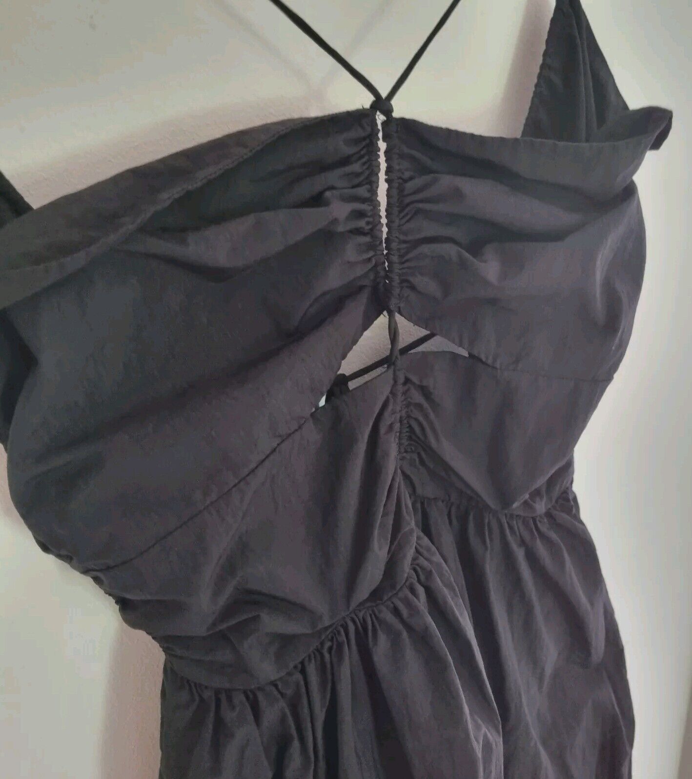 Rails Women's Nylon Black Open Back Dress With Ties Size XXS