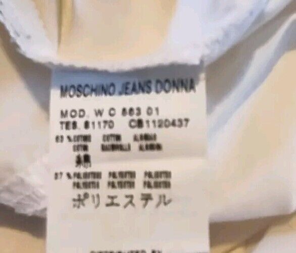 Moschino Jeans Women's Ivory Fitted Blouse Size 42