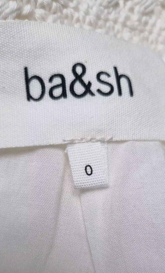 BNWT ba&sh Designer Women's Ivory Crochet Bodice Cotton, Lined, Maxi Dress 0