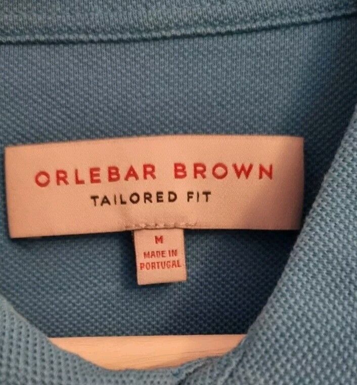 Orlebar Brown Men's Blue Tailored Fit Polo Top Size Medium