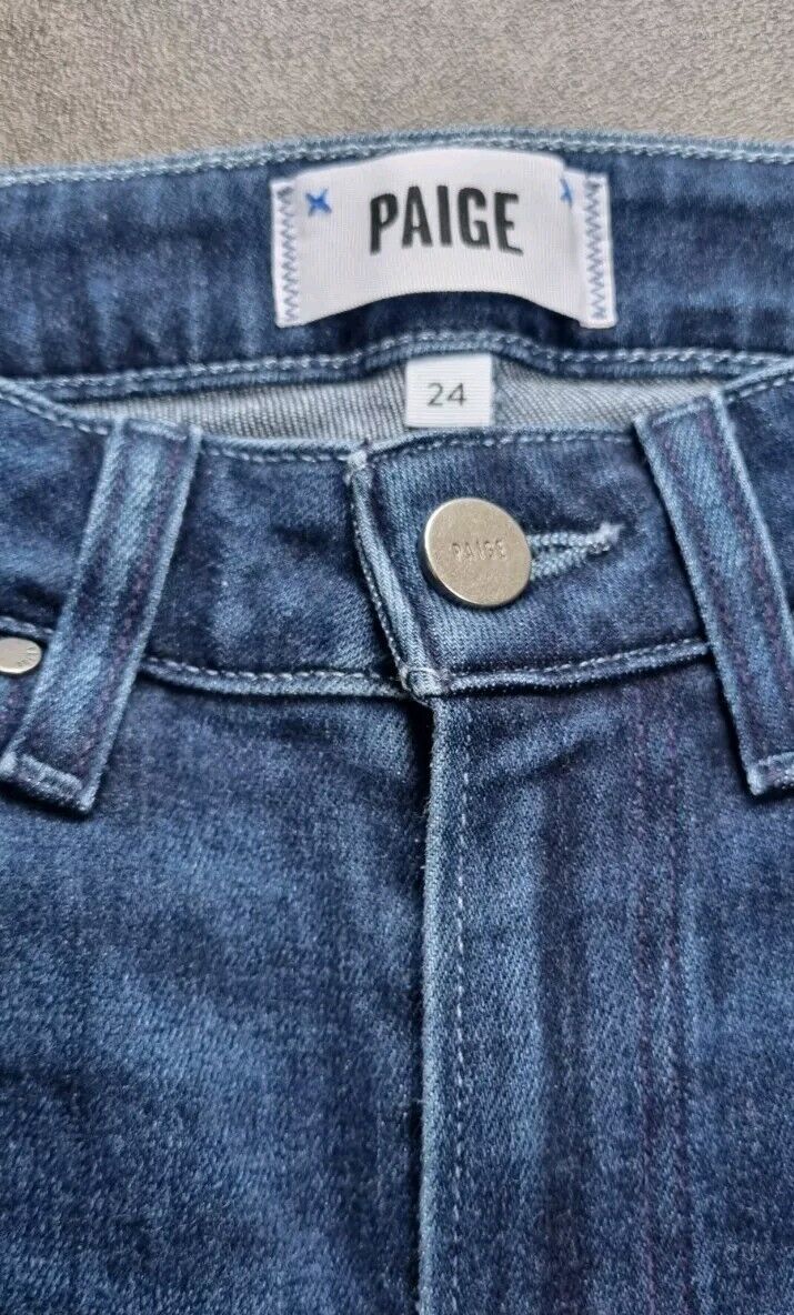 Paige Women's Blue Jeans, Cindy Crop Frayed Ankle Size 24