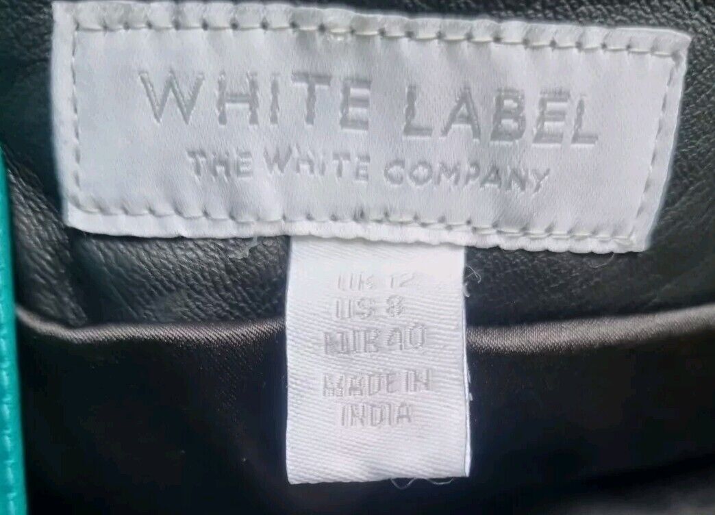 White Label By The White Company Women's Black Leather Lined Skirt Size 12