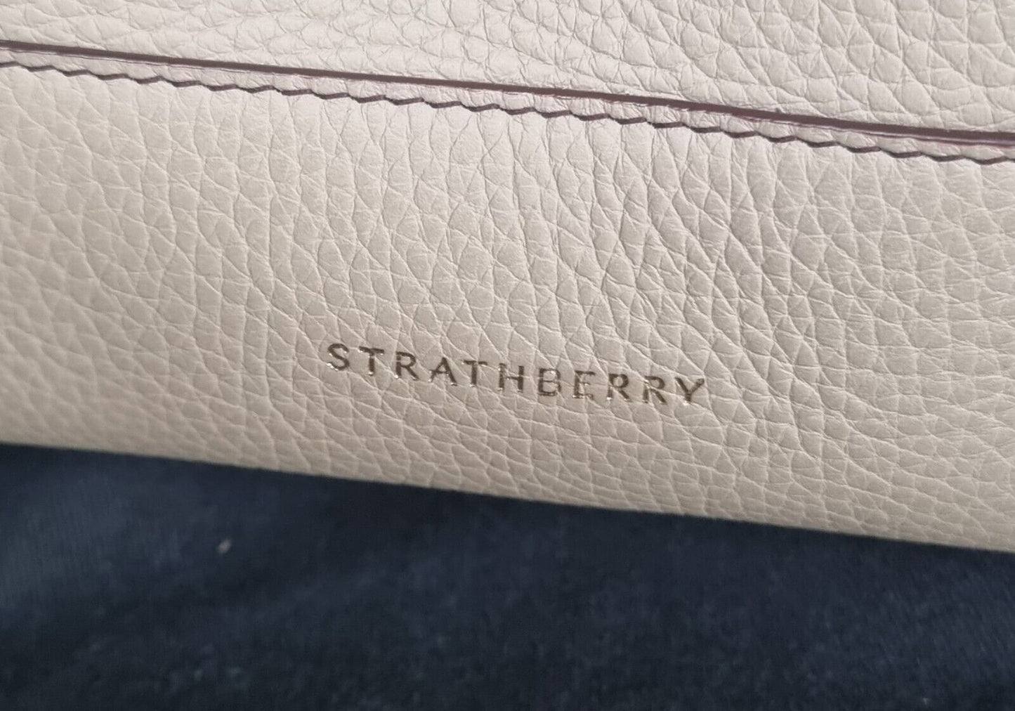 Strathberry Women's Oat Colour Leather Handbag With Gold Colour Trim