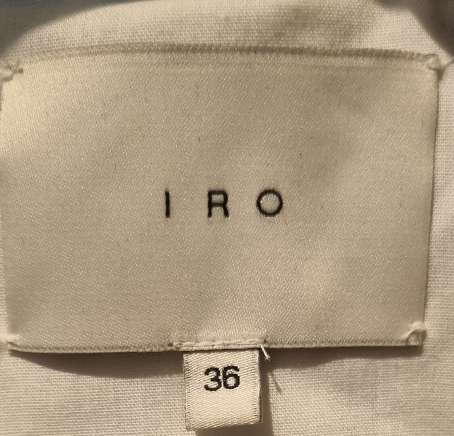 IRO Women's Blue Herringbone, Embroidered, Frayed Jacket Size 36