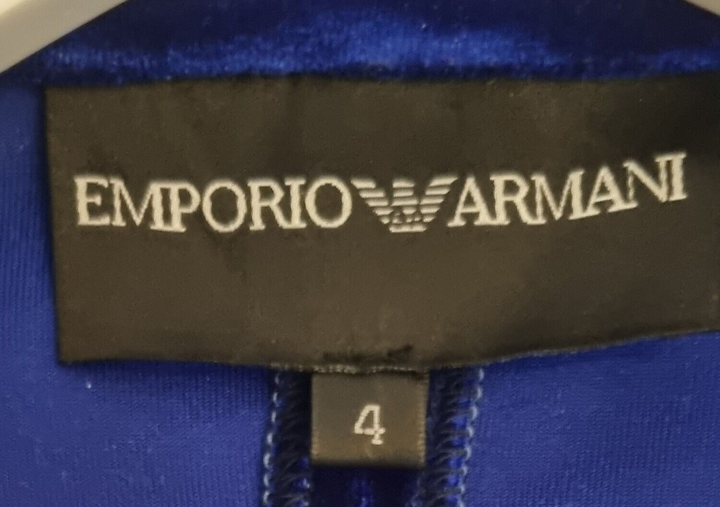Emporio Armani Women's Royal Blue Velvet Blazer Jacket Size 4. Made In Italy