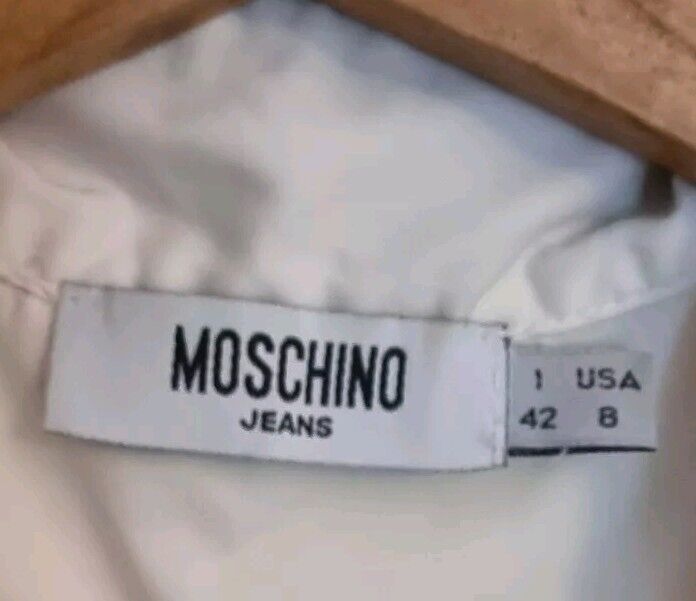 Moschino Jeans Women's Ivory Fitted Blouse Size 42