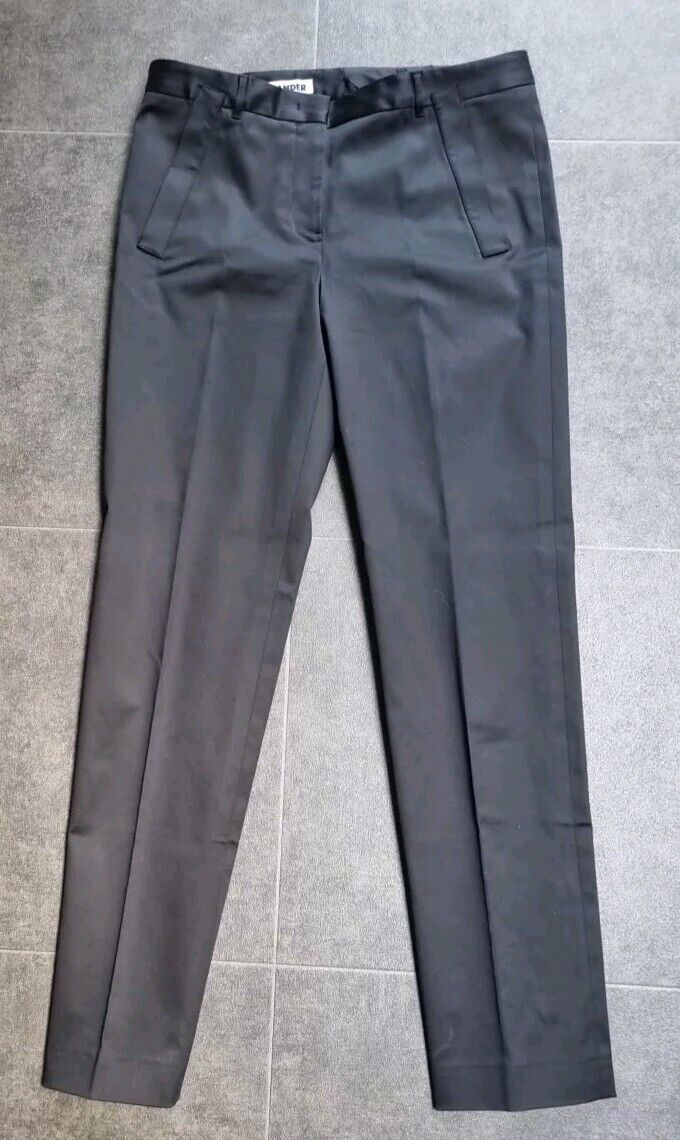 Jil Sander Women's Black Cotton Mix Stretch Trousers Size 36