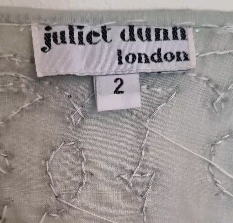 Juliette Dunn Women's 100% Cotton Pale Blue Beaded Kaftan Size 2