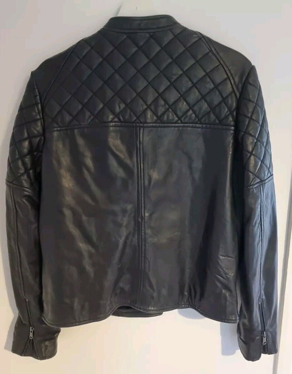 Jigsaw Women's Black 100% Leather Biker Jacket Size 14
