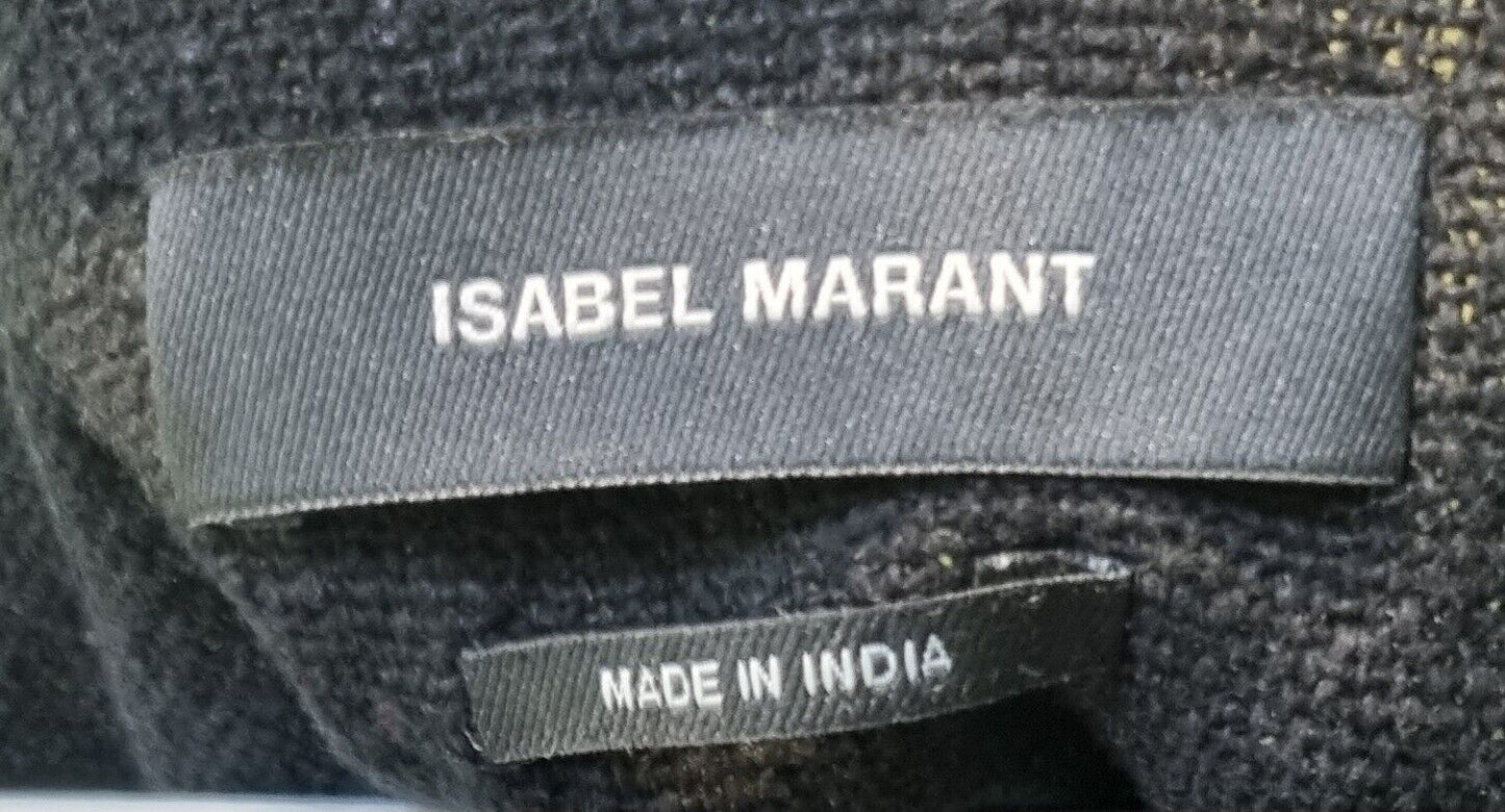 Isabel Marant Women's Black 100% Silk Tassled Poncho Size Small