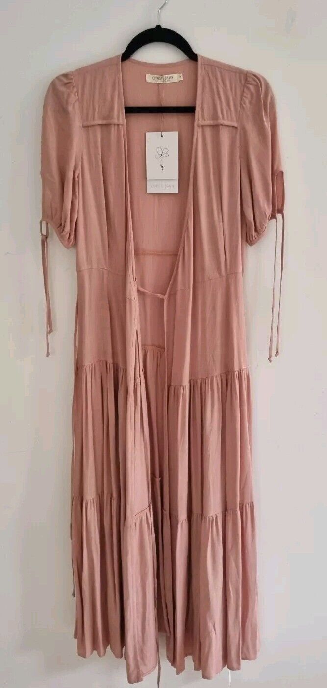 BNWT Christy Dawn Womens Salmon Wrap Over Dress Size XS