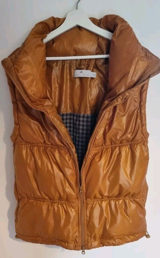 Stella McCartney Adidas Unisex Burnt Orange/ Mustard Puffer Gilet Size XS