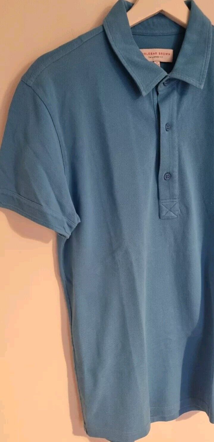 Orlebar Brown Men's Blue Tailored Fit Polo Top Size Medium