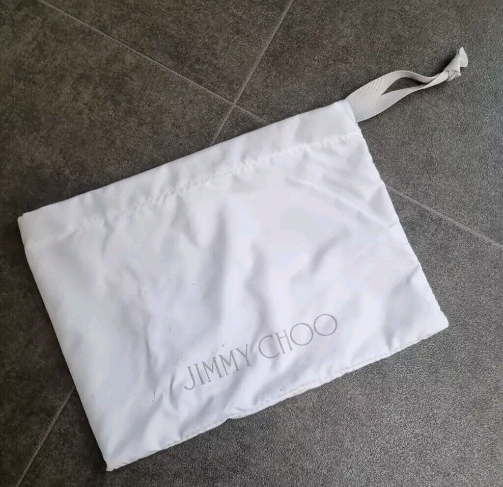 Jimmy Choo Leather English Bull Terrier Clutch Money Purse Pouch, Logo Dust Bag