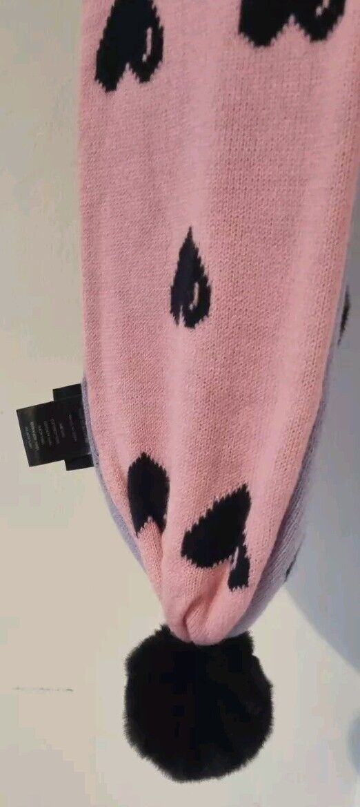 Lazy Oaf Double Sided Acrylic Pink, Purple Hearts Women's Scarf