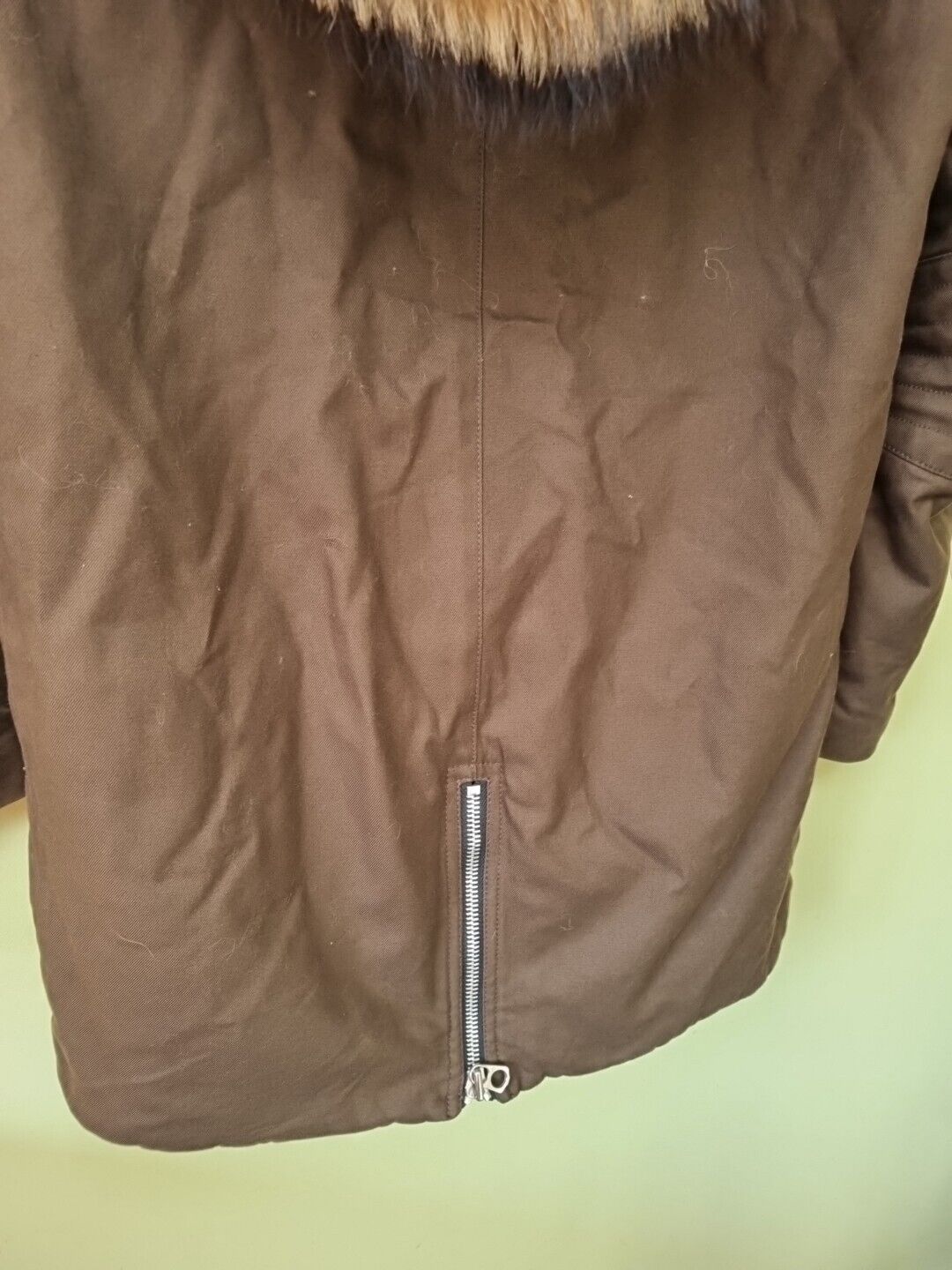 Sandro Women's Brown With Real Fur Lined Hood Coat Jacket Size 1
