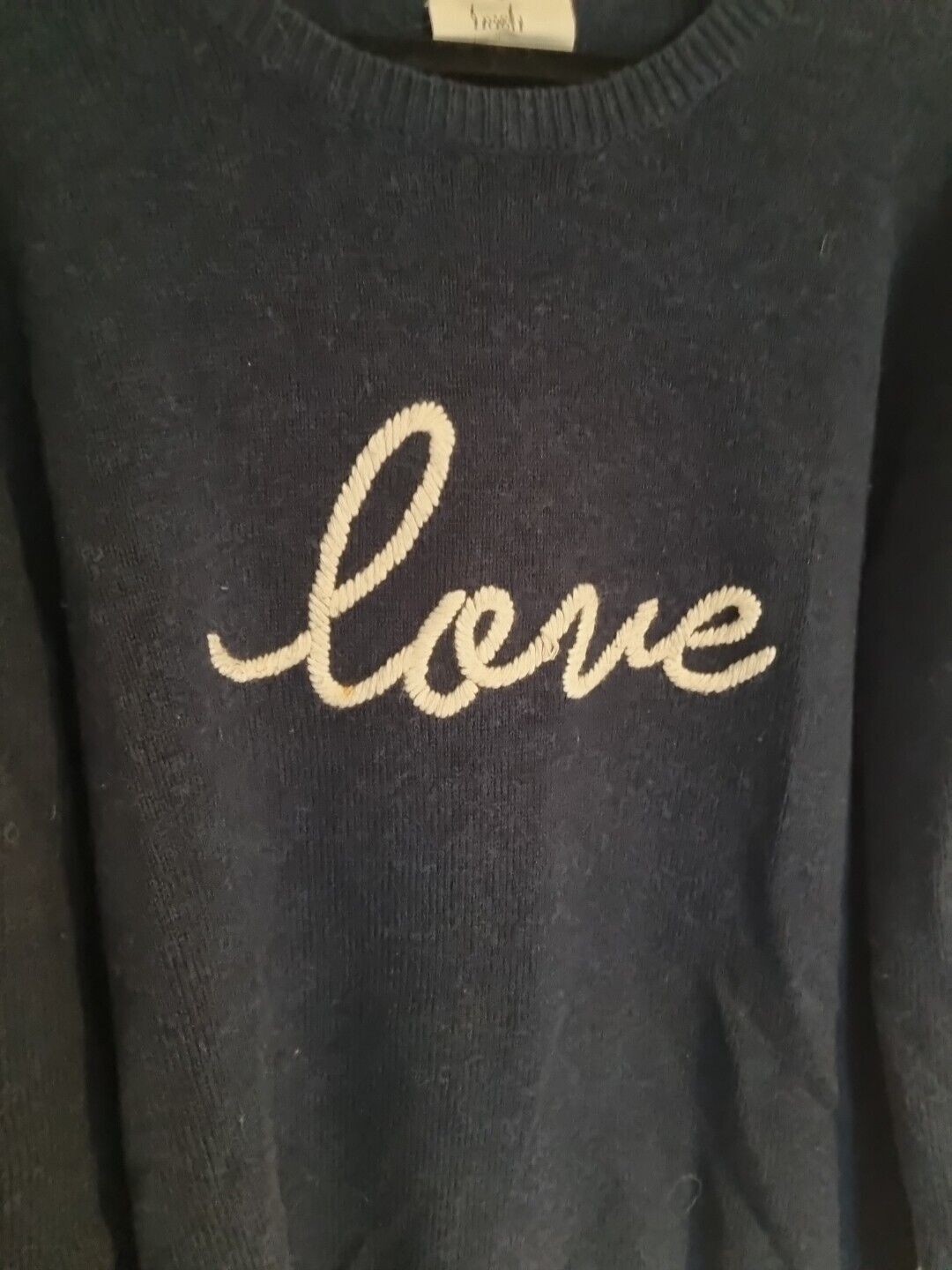 Hush Women's Navy Blue "Love" Logo Jumper Pullover Size M