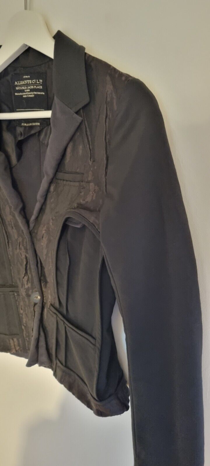 All Saints Women's Black Two Tier Jacket, Blazer Size 6