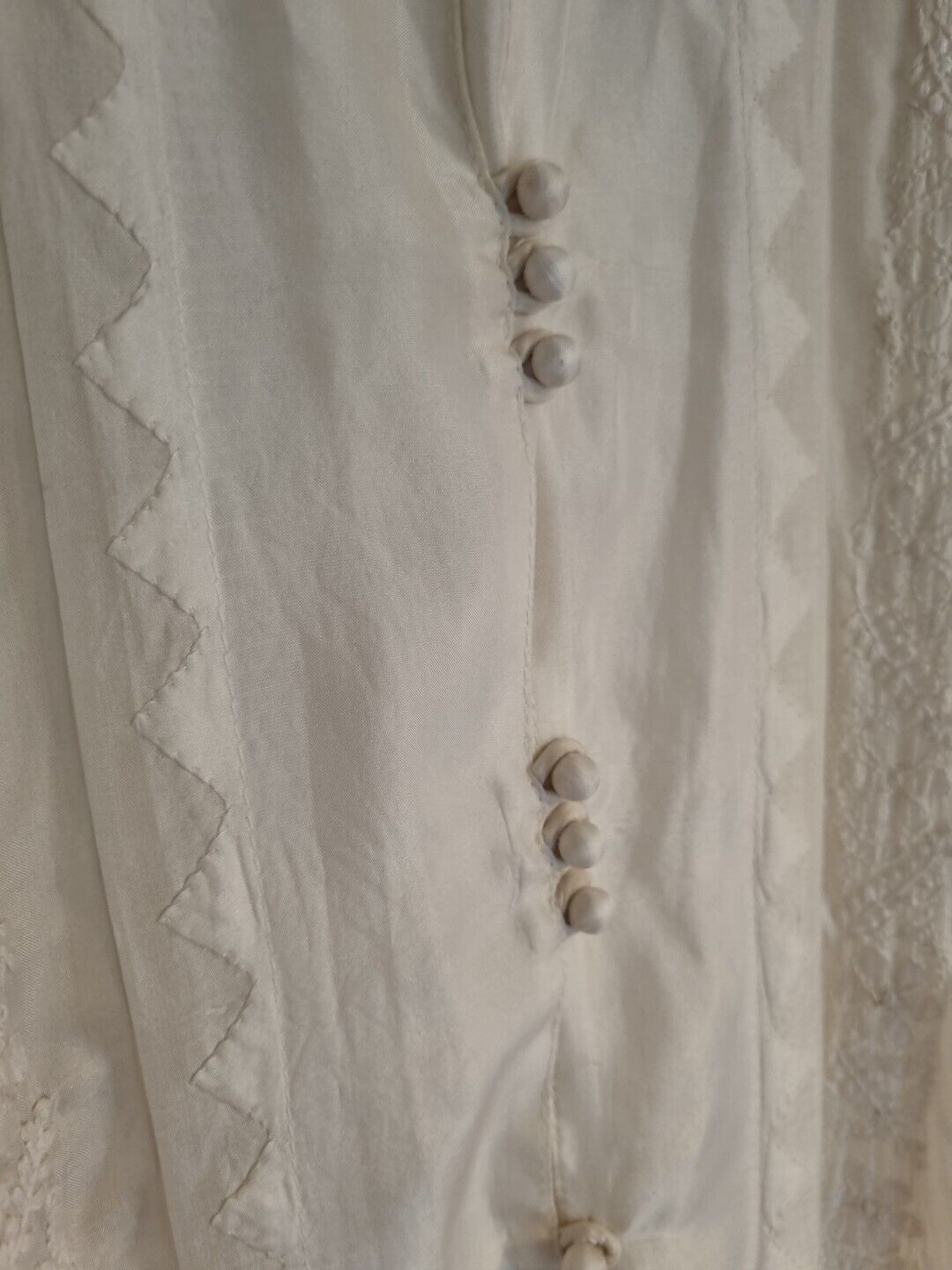 Juliette Dunn 100% Silk Women's White Embroidered And Buttoned Kaftan Size 3