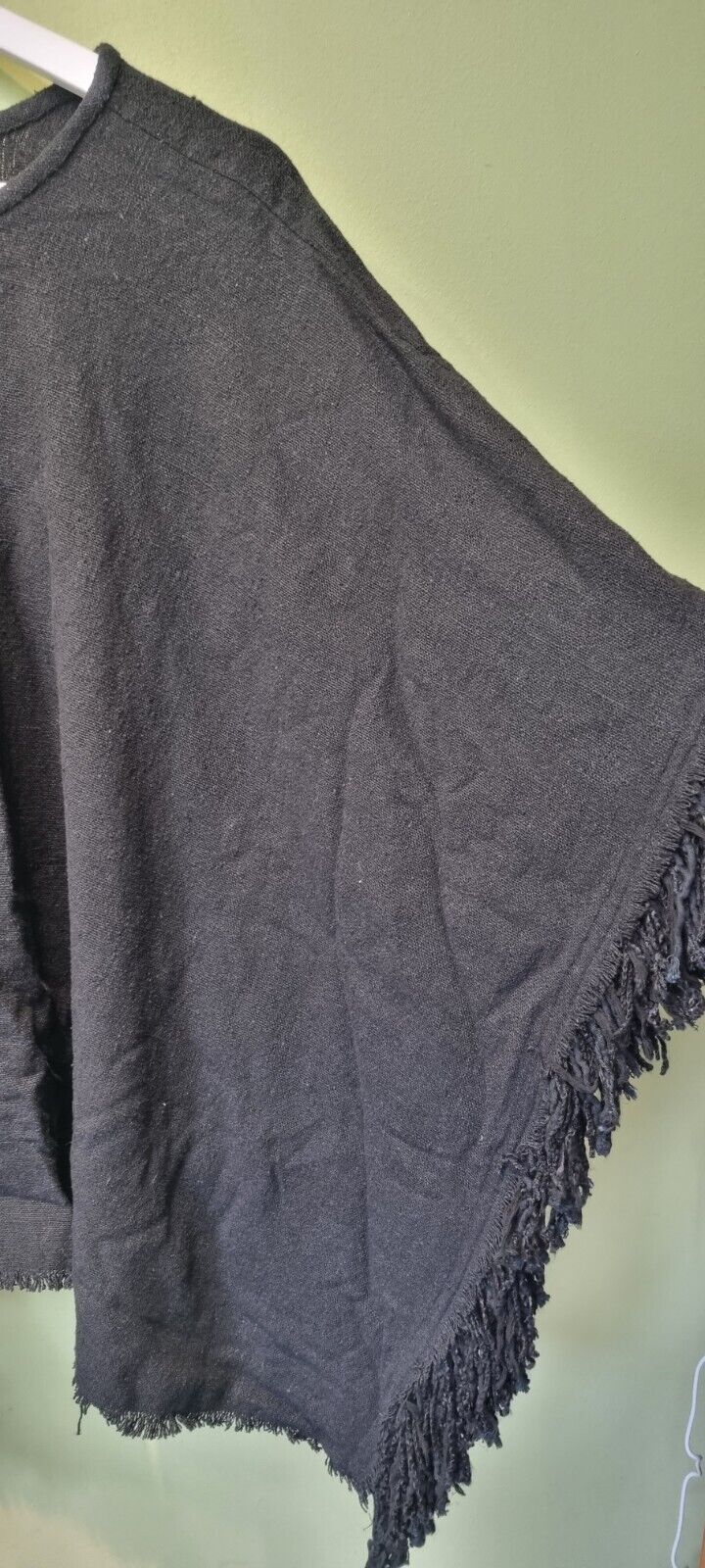 Isabel Marant Women's Black 100% Silk Tassled Poncho Size Small