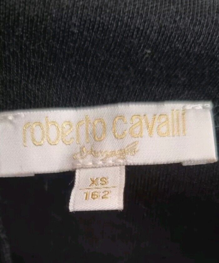 Roberto Cavalli Women's Black Wool Mix Short Dress With Sequin Detail Size XS