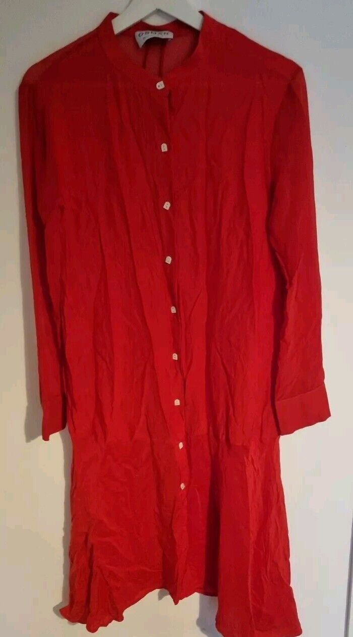 Osman Women's 100% Silk Kaftan, Button Down Dress Size 8