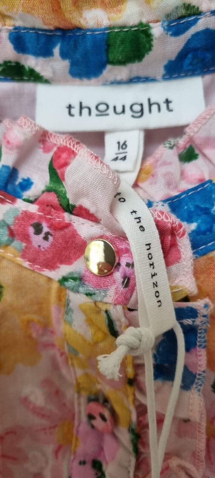 BNWT Thought Women's Floral 100% Cotton Lined Dress Size 16
