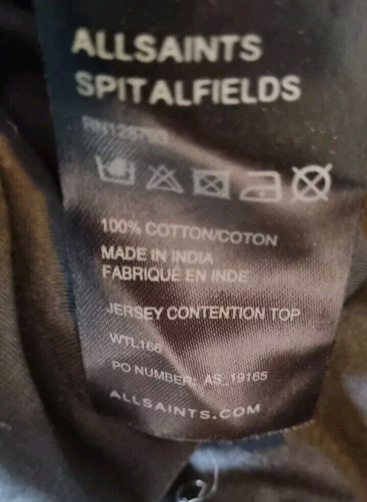 All Saints Spitalfields Women's Black Hand Embellished Beaded Kaftan Top Size 10