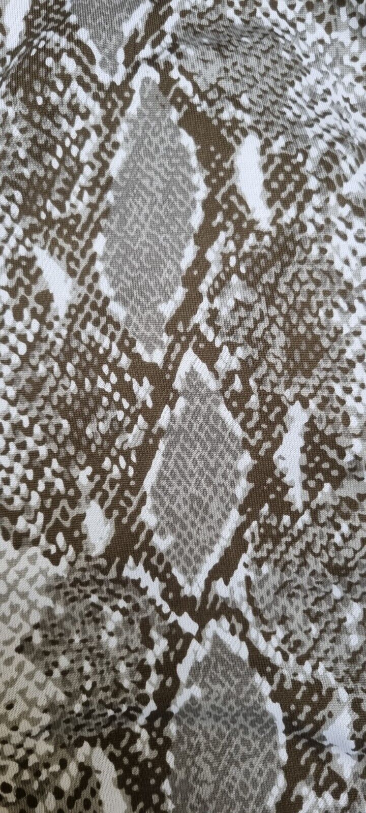 Diane Von Furstenberg Women's Long Snakeskin Design 100% Silk Wrap Over Dress O