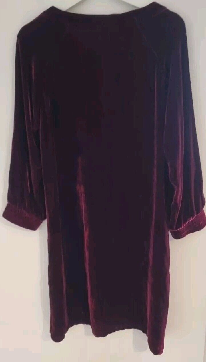 BNWT Brora Women's Velvet Deep Claret Red Dress Size 12