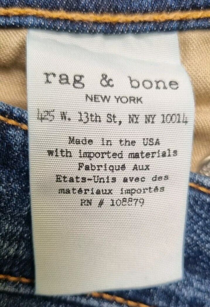 Rag&Bone Women's Blue Cropped, Distressed Jeans Size 23