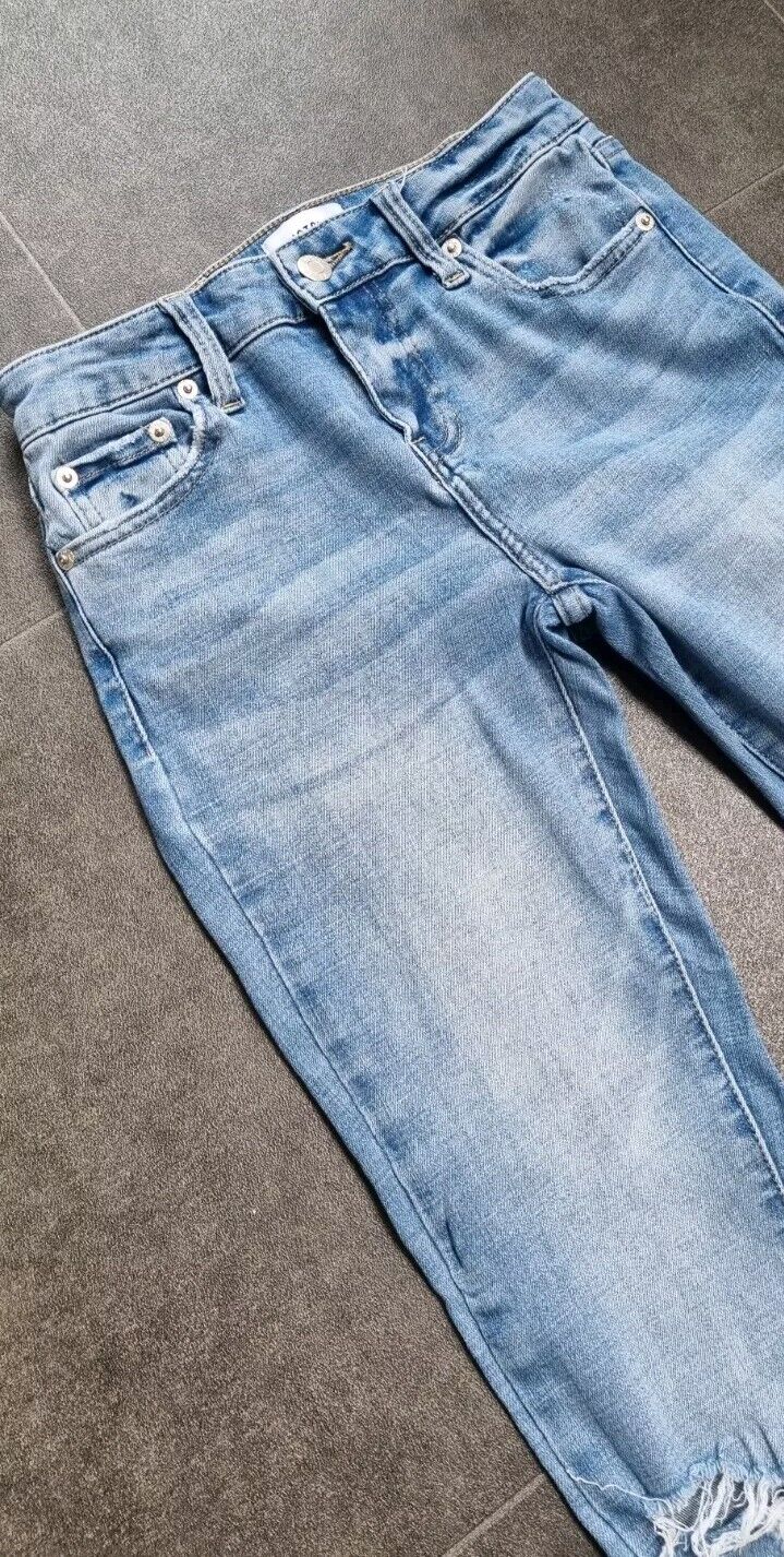 Pistola Women's Blue Distressed Cropped Jeans Size 24