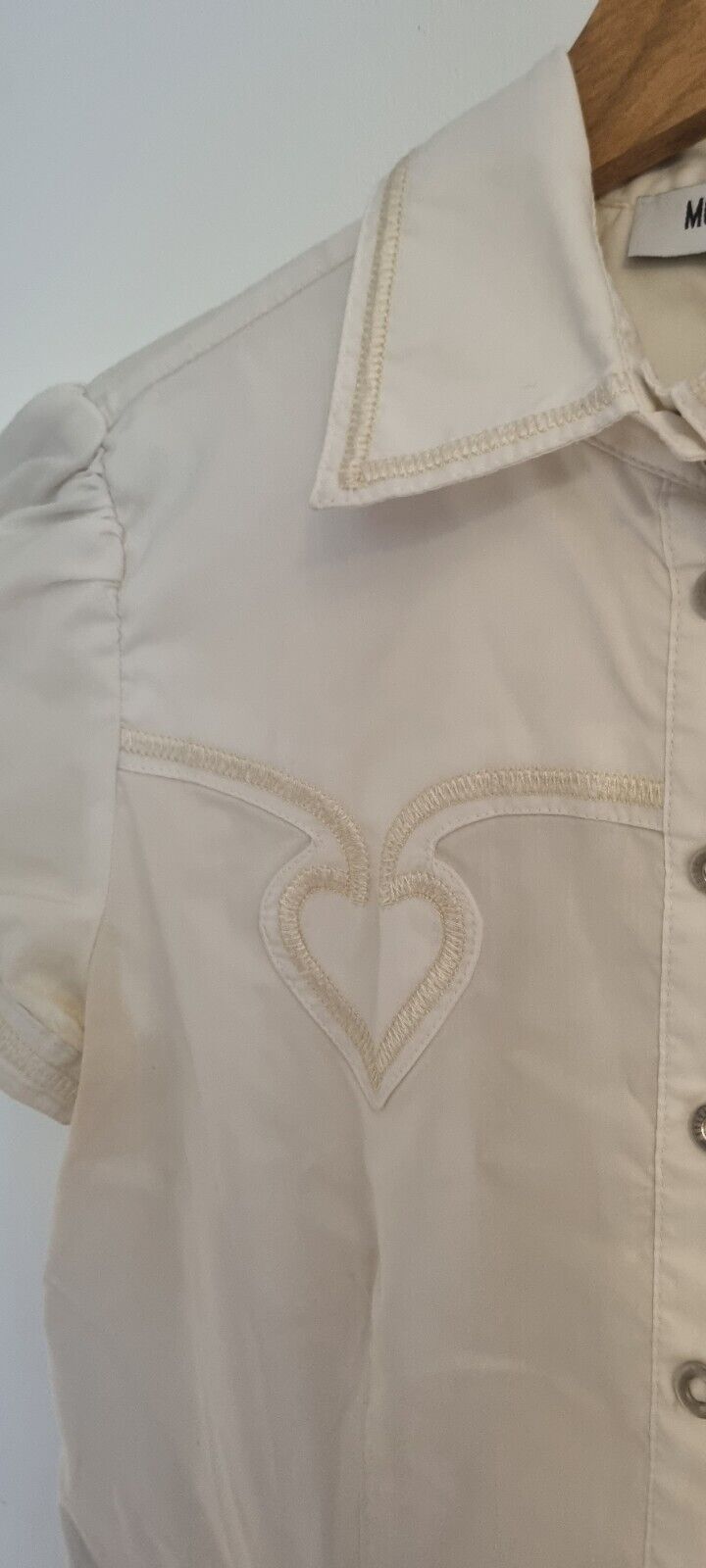 Moschino Jeans Women's Ivory Fitted Blouse Size 42