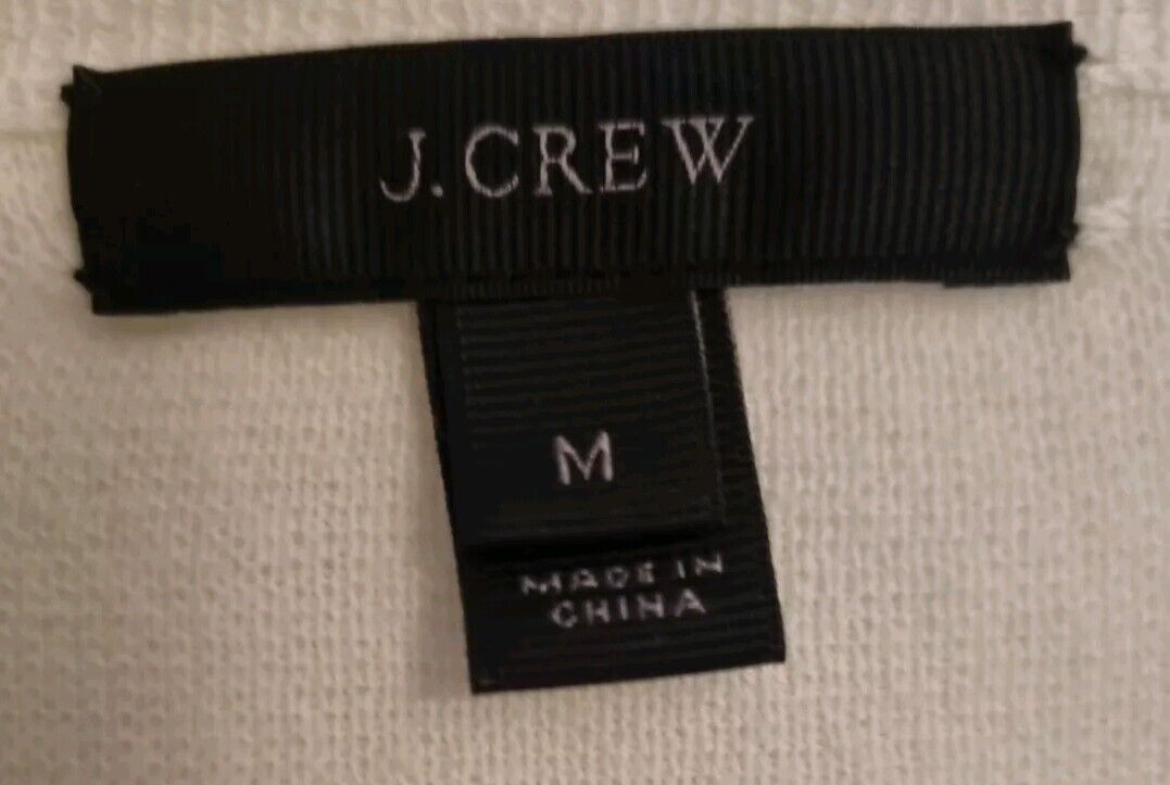 J Crew Women's White And Black Striped Jumper Pullover 100% Cotton Size Medium